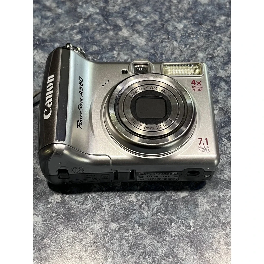Canon PowerShot A560 7.1MP Digital Camera Silver 4x Optical Zoom PC1229